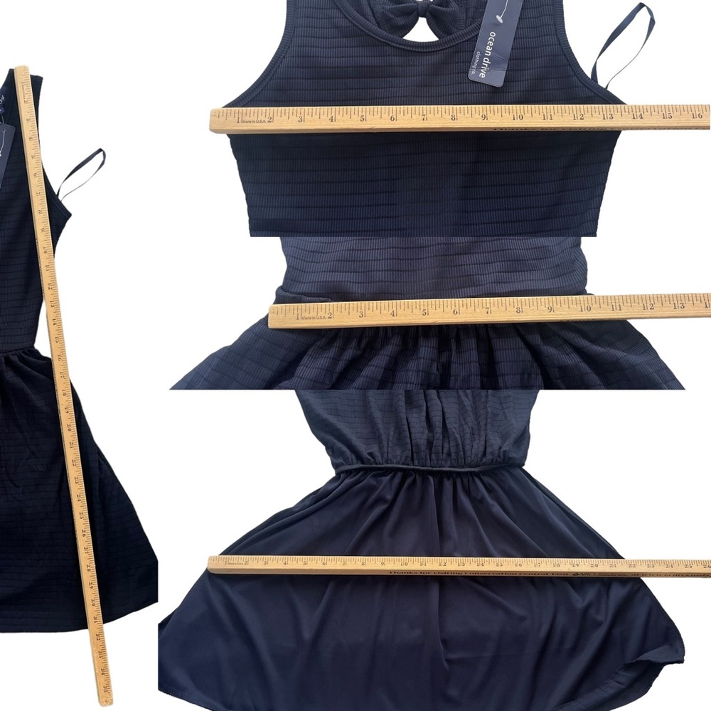 Ocean Drive Junior’s Size Medium Navy Sleeveless Sheer Bow Back Tank Dress A1046 - Picture 4 of 15